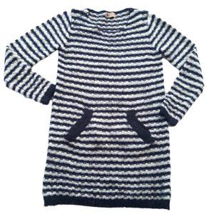 Black White Striped Sweater Dress Size Medium